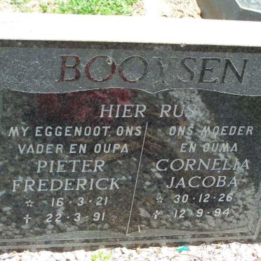BOOYSEN Pieter Frederick 1921-1991 &amp; Cornelia Jacoba 1926-1994
