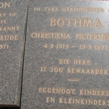 BOTHMA Christiena Pieternella 1919-1971