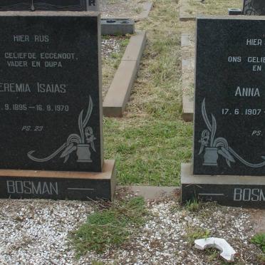 BOSMAN Jeremia Isaias 1895-1970 &amp; Anna Gezina 1907-1991