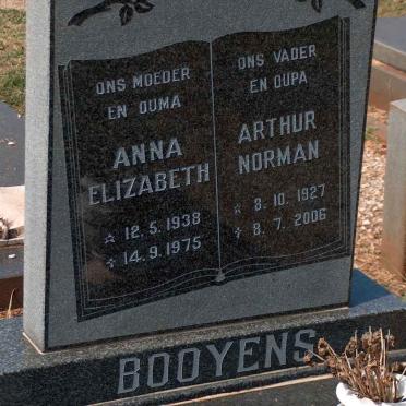 BOOYENS Arthur Norman 1927-2006 &amp; Anna Elizabeth 1938-1975