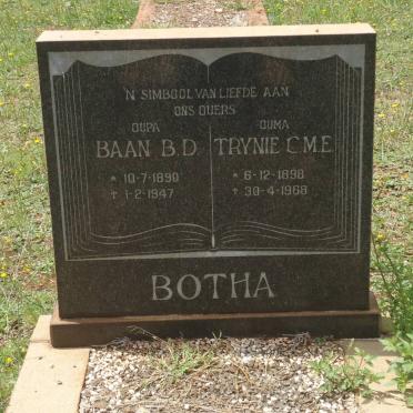 BOTHA B.D. 1890-1947 &amp; C.M.E. 1898-1947