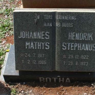 BOTHA Johannes Mathys 1917-1965 &amp; Hendrik Stephanus 1922-1973