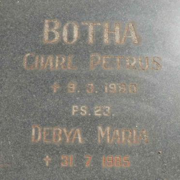 BOTHA Charl Petrus -1980 &amp; Debya Maria -1985