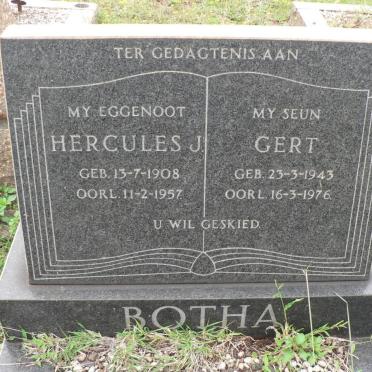 BOTHA Hercules J. 1908-1957 :: BOTHA Gert 1943-1976