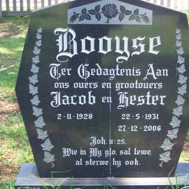 BOOYSE Jacob 1928- &amp; Hester 1931-2006