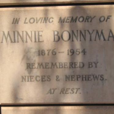 BONNYMAN Minnie 1876-1954