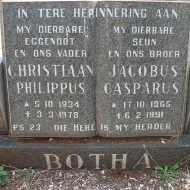BOTHA Christiaan Philippus 1934-1978 :: BOTHA Jacobus Casparus 1965-1991