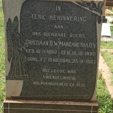 BUITENDACH Cristiaan D.W. 1890-1948 &amp; Margaretha D.V. 1890-1967