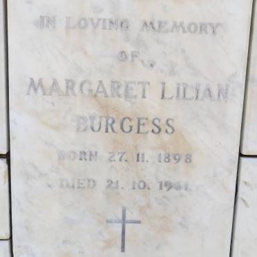 BURGESS Margaret Lilian 1898-1961