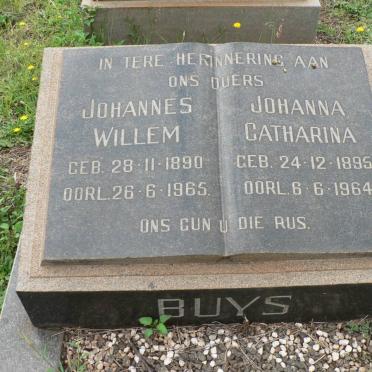 BUYS Johannes Willem 1890-1965 &amp; Johanna Catharina 1895-1964