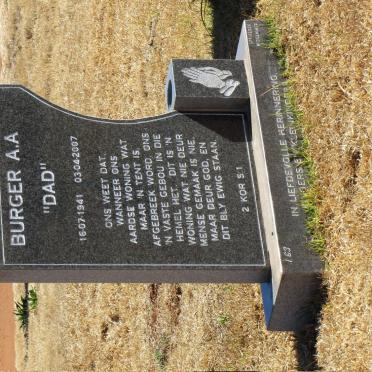 BURGER A.A. 1941-2007