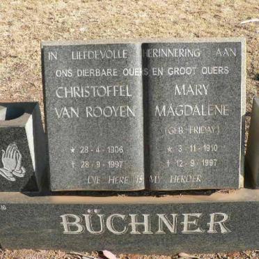 BÜCHNER Christoffel van Rooyen 1906-1997 &amp; Mary Magdalene FRIDAY 1910-1997