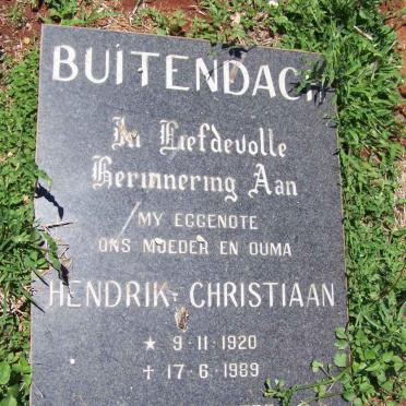 BUITENDACH Hendrik Christiaan 1920-1989