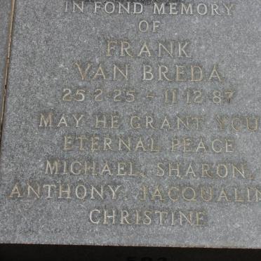 BREDA Frank, van 1925-1987