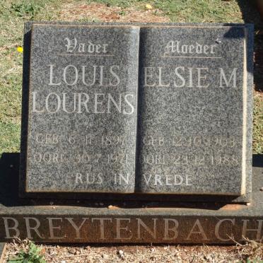 BREYTENBACH Louis Lourens 1897-1971 &amp; Elsie M. 190?-1988