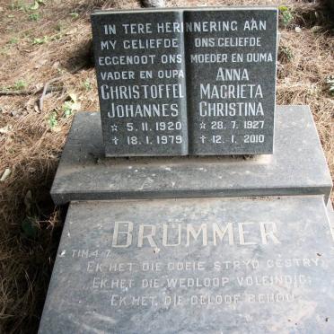 BRUMMER Christoffel Johannes 1920-1979 &amp; Anna Magrieta Christina 1927-2010
