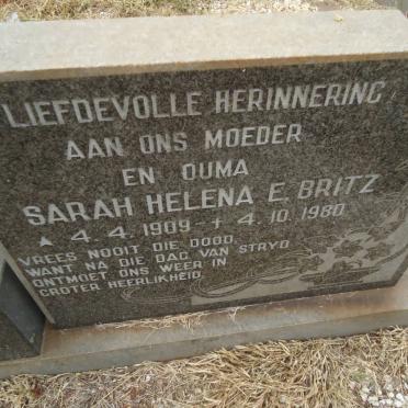 BRITZ Sarah Helena E. 1909-1980