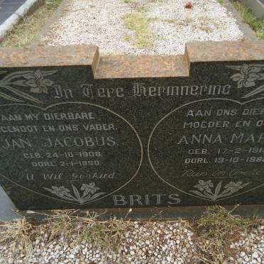 BRITS Jan Jacobus 1908-1960 &amp; Anna Maria 1913-1981