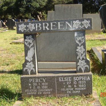 BREEN Percy 1931-1981 &amp; Elsie Sophia 1933-1993