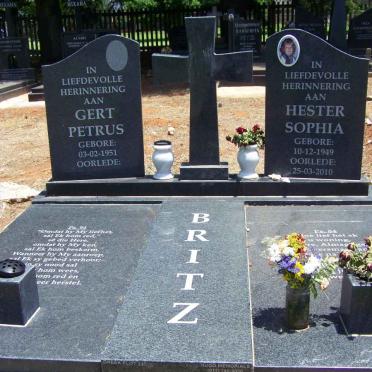 BRITZ Gert Petrus 1951- &amp; Hester Sophia 1949-2010