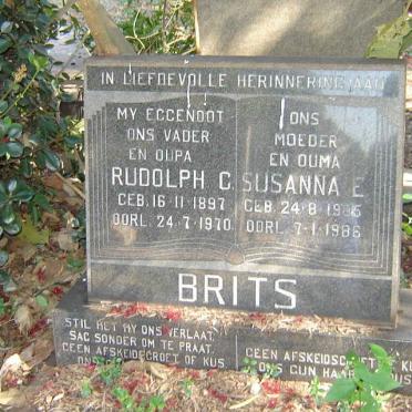 BRITS Rudolph C. 1897-1970 &amp; Susanna E. 1905-1986