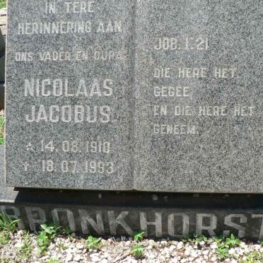 BRONKHORST Nicolaas Jacobus 1910-1993