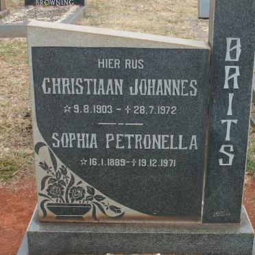 BRITS Christiaan Johannes 1903-1972 &amp; Sophia Petronella 1889-1971