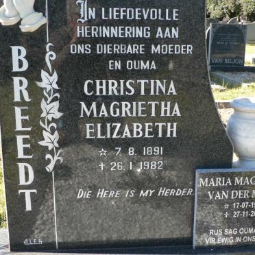 BREEDT Christina Magrietha Elizabeth 1891-1982 :: VAN DER MERWE Maria Magdalena 1921-2009