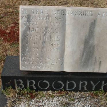 BROODRYK Jacobus Martienis 1926-1983