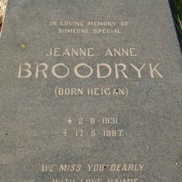 BROODRYK Jeanne Anne nee HEIGAN 1931-1987