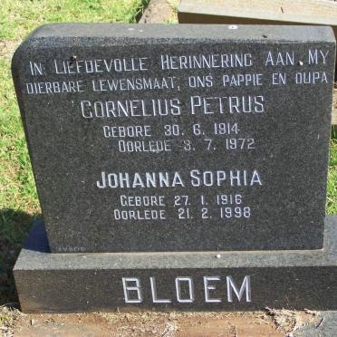 BLOEM Cornelius Petrus 1914-1972 &amp; Johanna Sophia 1916-1998