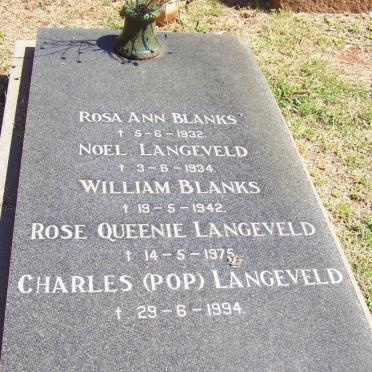 BLANKS Rosa Ann -1932 :: LANGEVELD Noel -1934 :: BLANKS William -1942