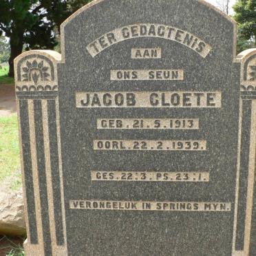 CLOETE Jacob 1913-1939