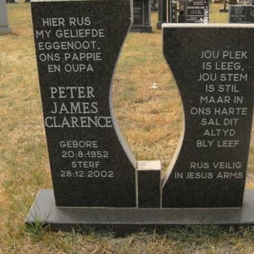 CLARENCE Peter James 1952-2002