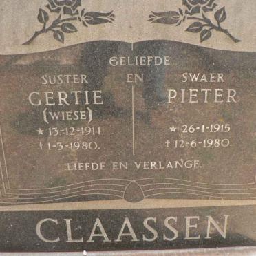 CLAASSEN Pieter 1915-1980 &amp; Gertie WIESE 1911-1980