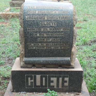 CLOETE Jacobus Christiaan -1931