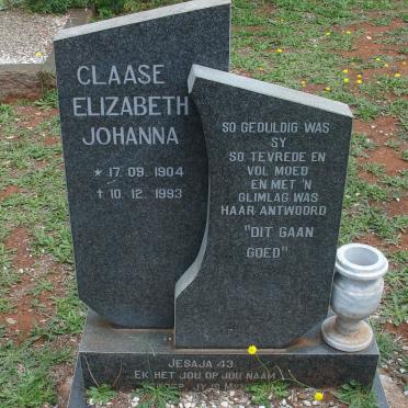 CLAASE Elizabeth Johanna 1904-1993