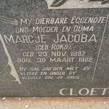 CLOETE Margje Jacoba nee ROKS 1897-1962