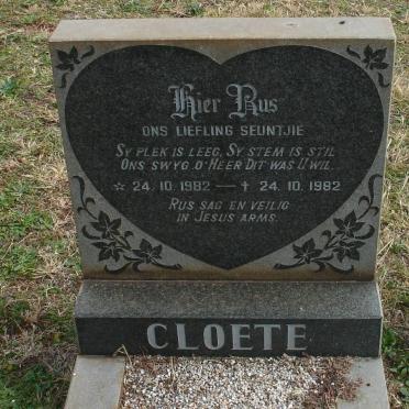 CLOETE Seuntjie 1982-1982