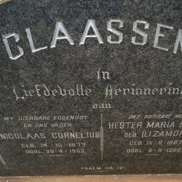 CLAASSEN Nicolaas Cornelius 1877-1962 &amp; Hester Maria Louiza LIZAMORE 1887-1966