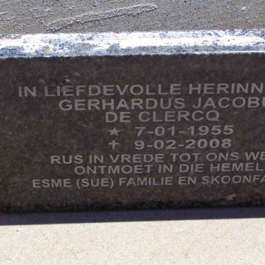 CLERCQ Gerhardus Jacobus, de 1955-2008