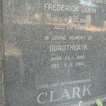 CLARK Frederick John -1954 &amp; Dorothea R. 1890-1968