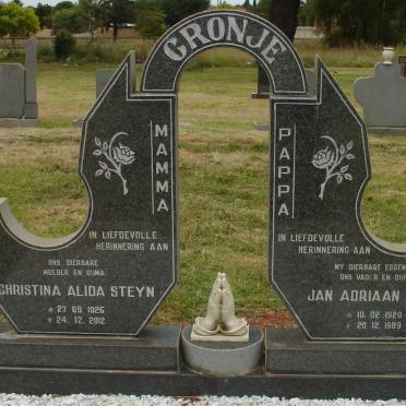 CRONJE Jan Adriaan Louw 1920-1989 &amp; Christina Alida Steyn 1925-2012