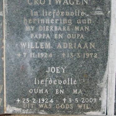CRUYWAGEN Willem Adriaan 1924-1972 &amp; Joey 1924-2009