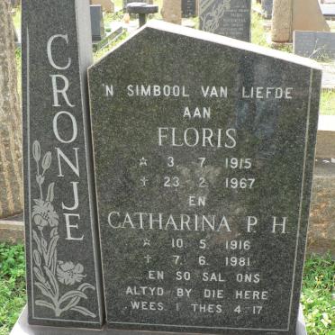 CRONJE Floris 1915-1967 &amp; Catharina P.H. 1916-1981