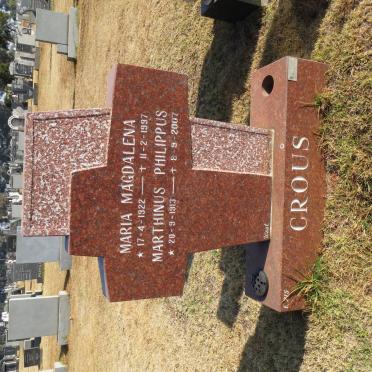 CROUS Marthinus Philippus 1913-2007 &amp;  Maria Magdalena 1922-1997