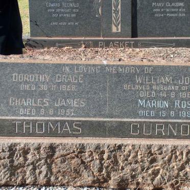 CURNOW Charles &amp; Dorothy Grace -1958 :: THOMAS William John -1965 &amp; Marion