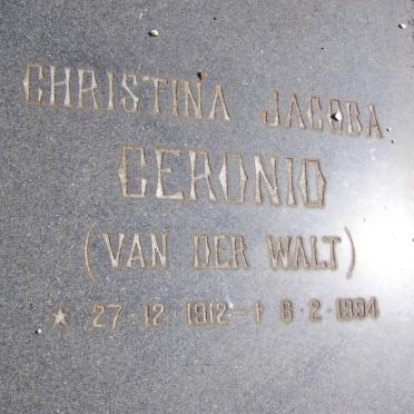CERONIO Christina Jacoba nee VAN DER WALT 1912-1994