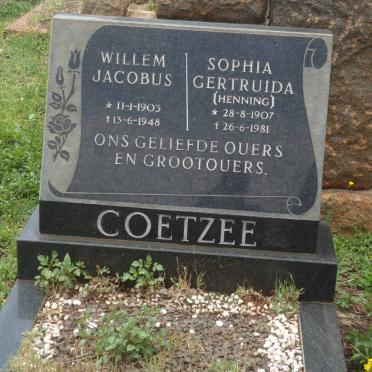 COETZEE Willem Jacobus1903-1948 &amp; Sophia Gertruida HENNING 1907-1981