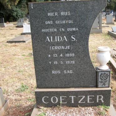 COETZER Alida S. nee CRONJE 1899-1979
